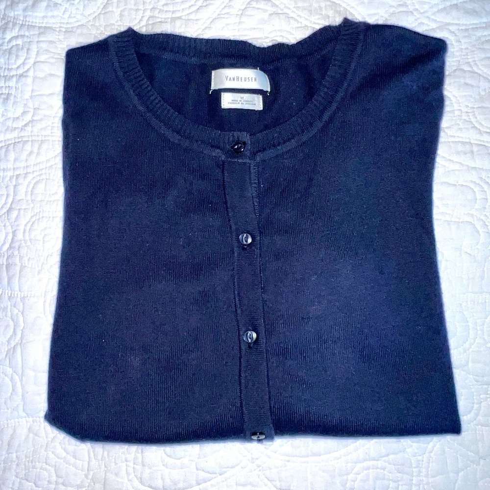 Van Heusen Cardigan Sweater, Navy, Size M, Excellent Condition!